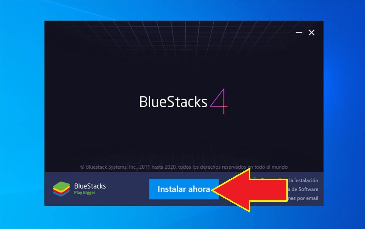 Instalar BlueStacks en PC