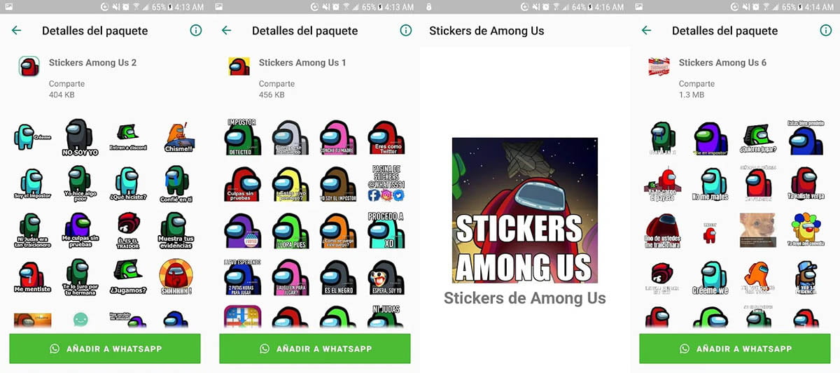 Stickers de Among Us para Whatsapp