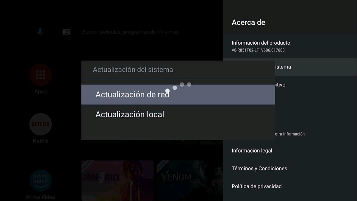Actualizar Smart TV Android TV