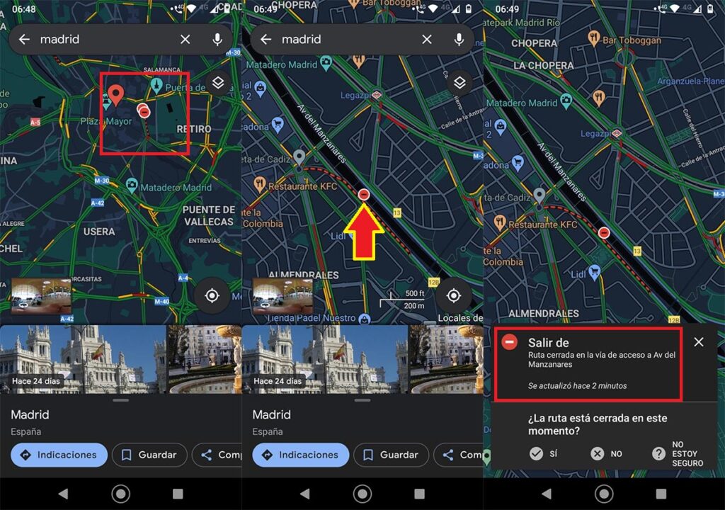 Cómo ver el tráfico en tiempo real en Google Maps desde Android