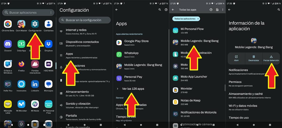 Acceder a los ajustes de Mobile Legends en Android