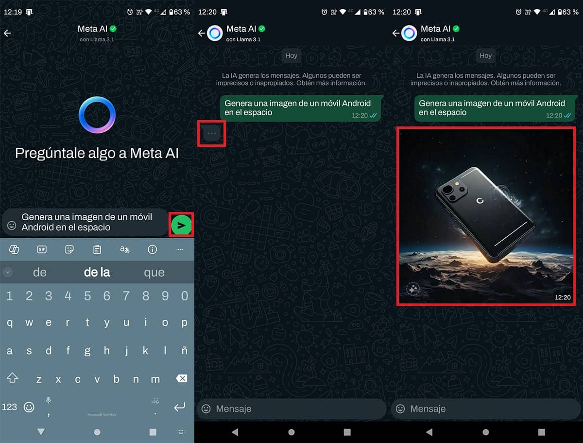 Generar imagenes IA con Meta AI en WhatsApp